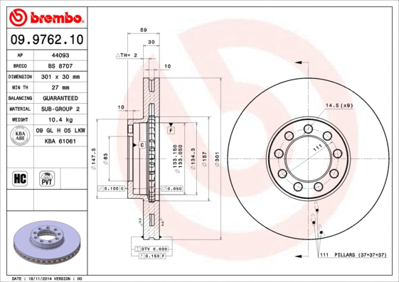 Brake Disc (BS 8707)
