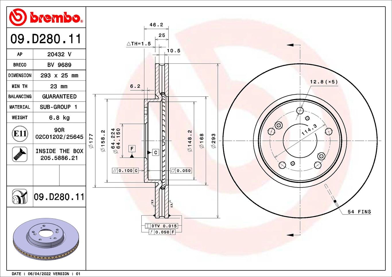 Brake Disc (BV 9689)