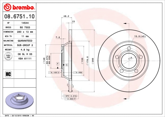Brake Disc (BS 7503)