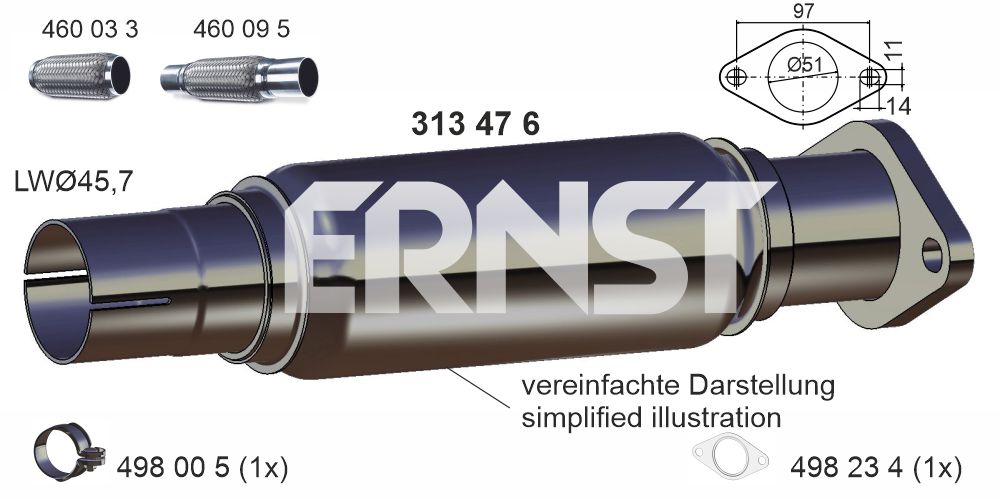 Repair Pipe, catalytic converter