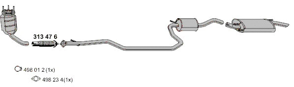 Repair Pipe, catalytic converter (313476)