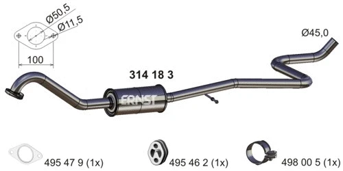 Centre Muffler (314183)