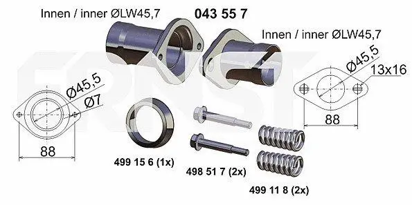 Repair Kit, exhaust pipe (043557)
