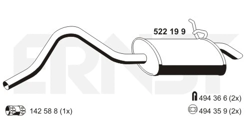 Rear Muffler (522199)