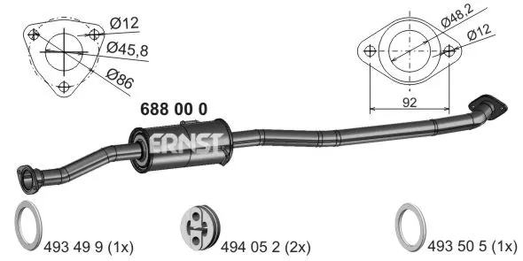 Centre Muffler (688000)