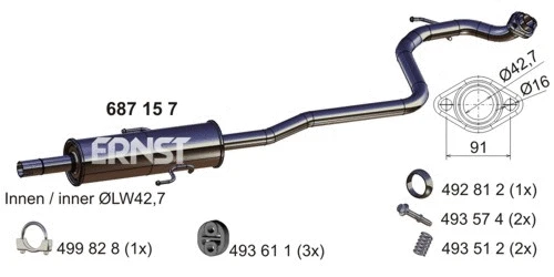 Centre Muffler (687157)