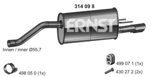 Rear Muffler (034098)