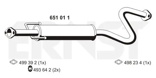 Centre Muffler (651011)