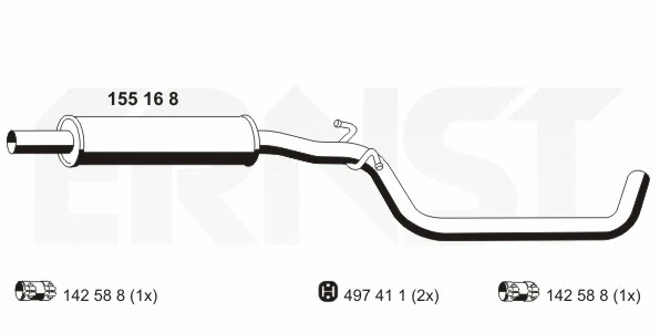 Centre Muffler (155168)