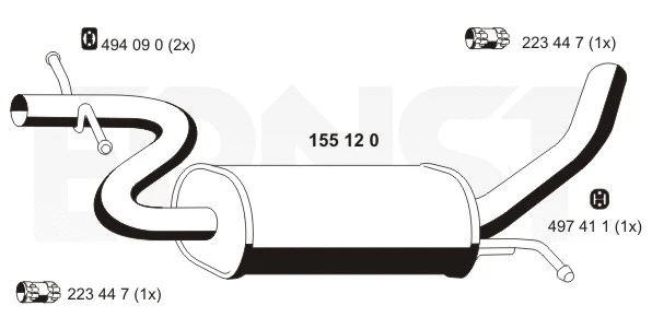 Centre Muffler (155120)
