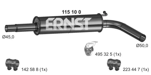 Centre Muffler (115100)