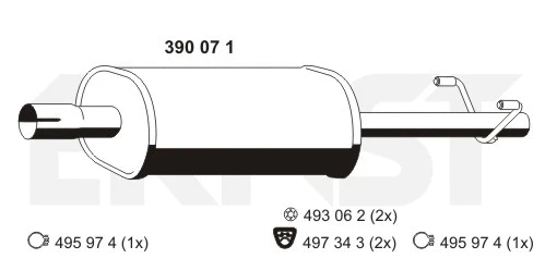 Centre Muffler (390071)