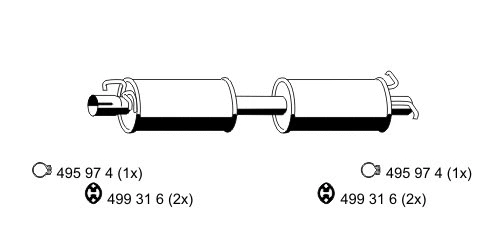 Centre Muffler (330213)