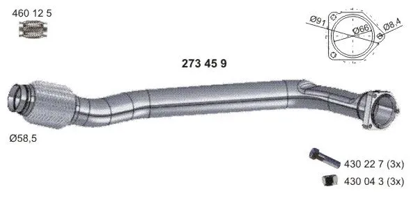 Repair Pipe, catalytic converter (273459)