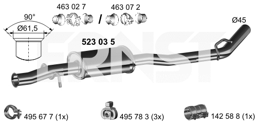 Centre Muffler (523035)