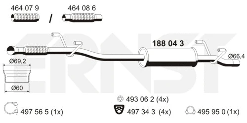 Centre Muffler (188043)