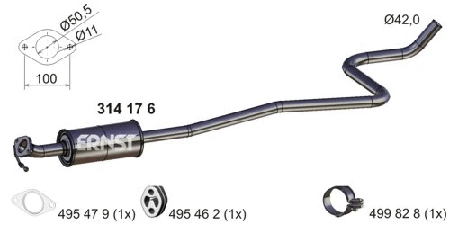 Centre Muffler (314176)