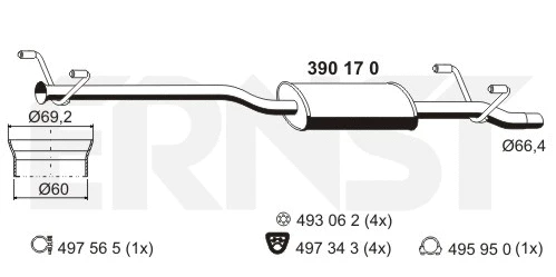 Centre Muffler (390170)