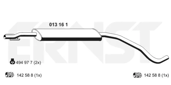 Centre Muffler (013161)