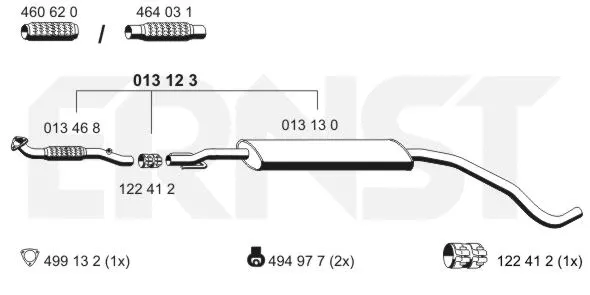 Centre Muffler (013123)