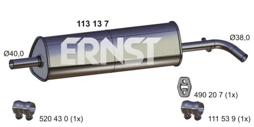 Centre Muffler (113137)