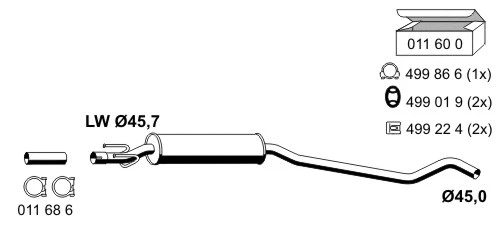 Centre Muffler (011075)