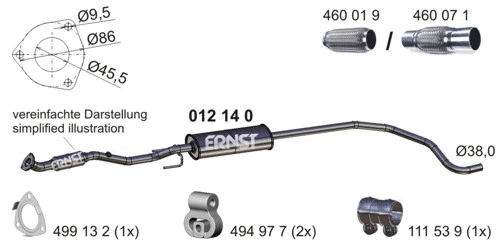 Centre Muffler (012140)
