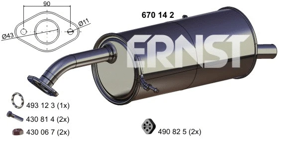 Rear Muffler (670142)