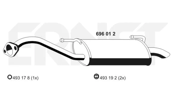Rear Muffler (696012)