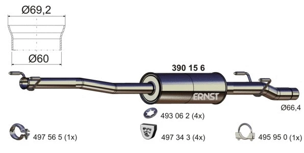 Centre Muffler (390156)