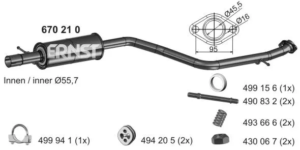 Centre Muffler (670210)