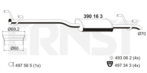 Centre Muffler (390163)