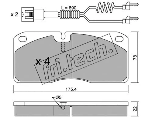 Brake Pad Set, disc brake (278.3W)