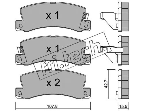 Brake Pad Set, disc brake (164.0)