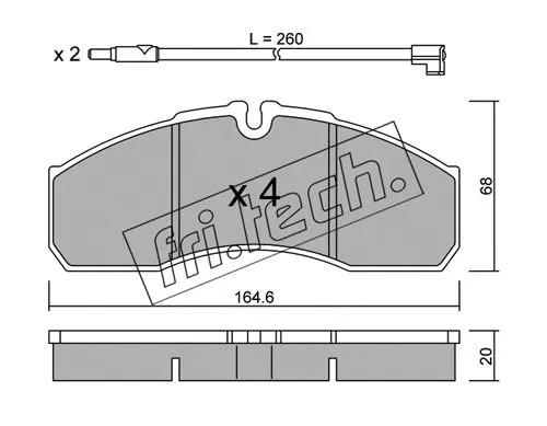 Brake Pad Set, disc brake (594.3W)
