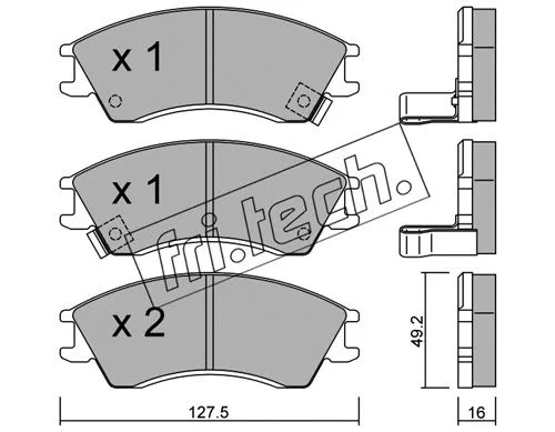 Brake Pad Set, disc brake (163.0)