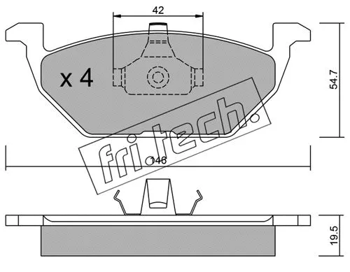 Brake Pad Set, disc brake (220.0)