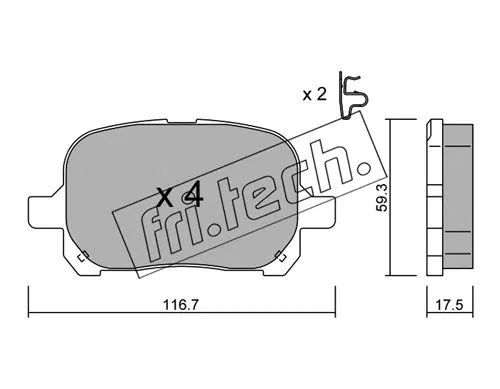 Brake Pad Set, disc brake (444.0)