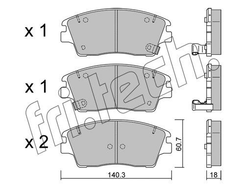 Brake Pad Set, disc brake (1164.0)