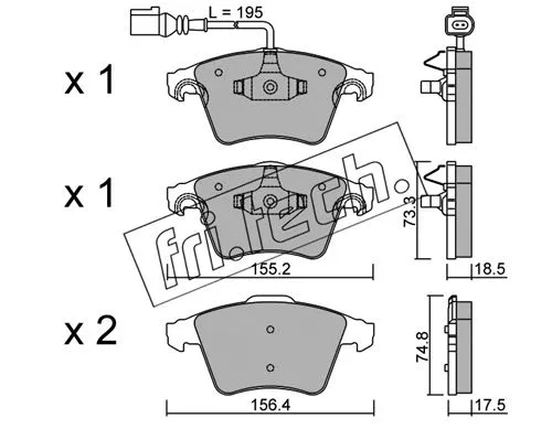 Brake Pad Set, disc brake (568.1)