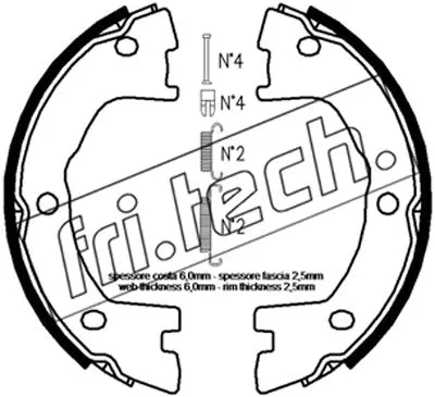 Brake Shoe Set, parking brake (1034.120K)