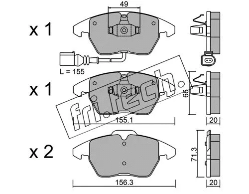 Brake Pad Set, disc brake (564.0)