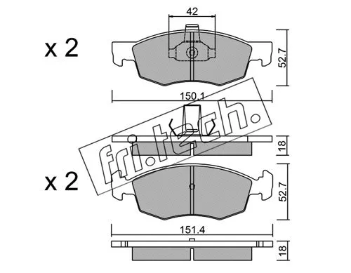 Brake Pad Set, disc brake (283.2)