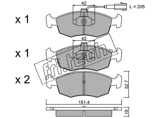 Brake Pad Set, disc brake (283.0)