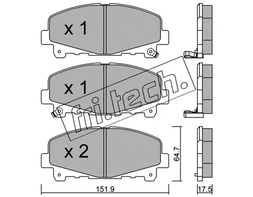 Brake Pad Set, disc brake (884.0)