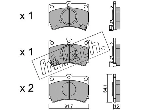 Brake Pad Set, disc brake (105.0)