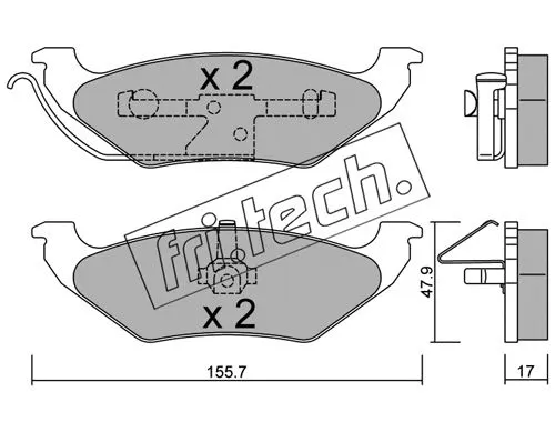 Brake Pad Set, disc brake (640.0)