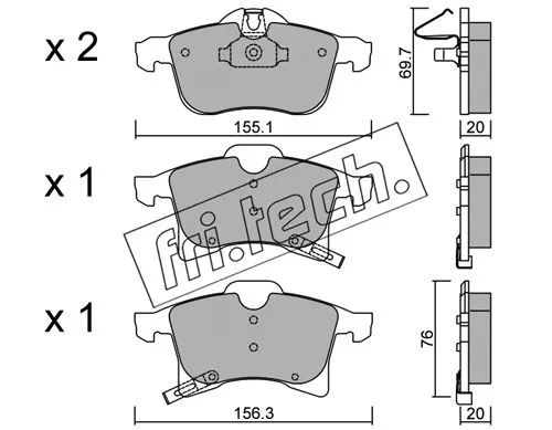 Brake Pad Set, disc brake (555.0)