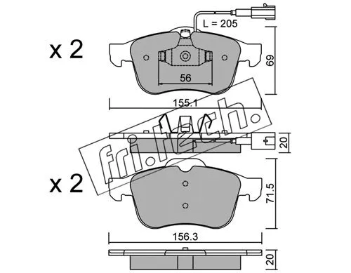 Brake Pad Set, disc brake (719.0)