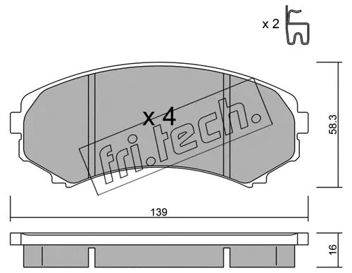Brake Pad Set, disc brake (414.0)